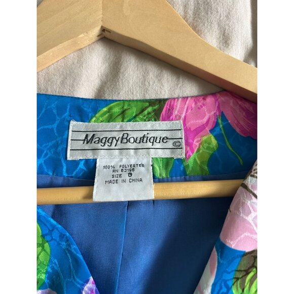 Vintage 80's Floral Button-Up Blazer Top Barbie - Picture 5 of 9